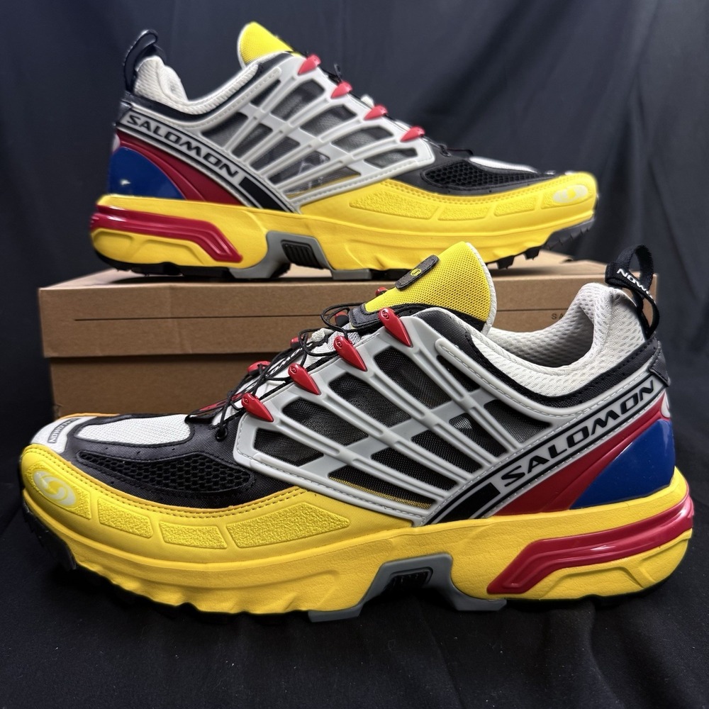 Size 13 Salomon ACS Pro Men's Sneakers 'Black Lemon High Risk Red' L47298900